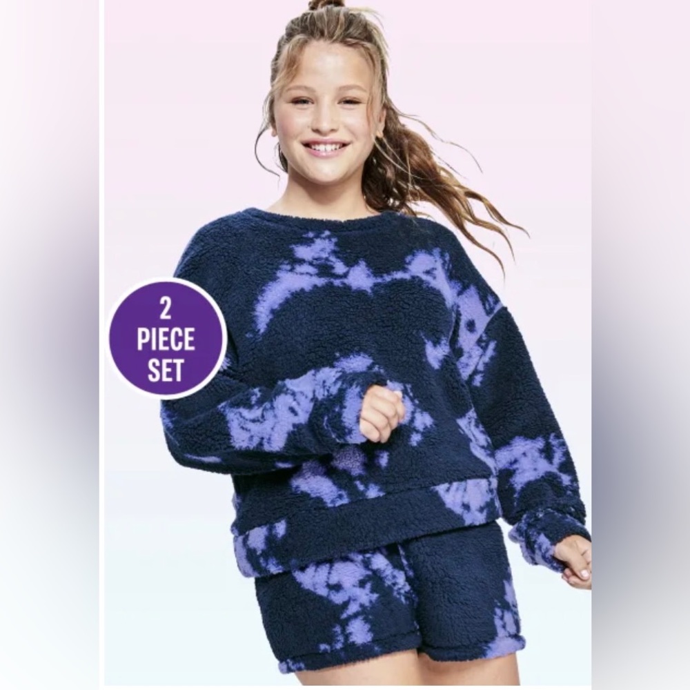 Sugar & Jade cozy tie dye fleece pajama set